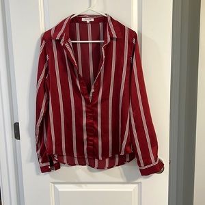 Red striped button up